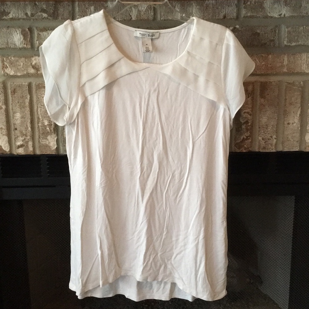 White House Black Market S/S Top White size Medium
